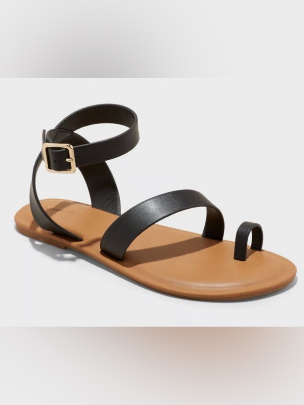 NEW-- 8 bohemian 
Greek Style
 Black & Silver Buckle 
Strappy Sandals